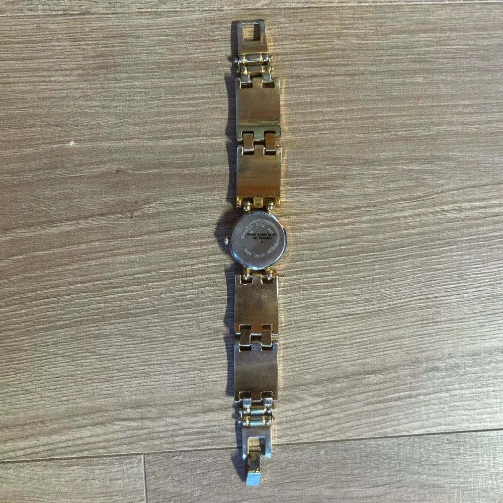 Penatech Quartz Watch Gold Tone Abalone Link Bracelet